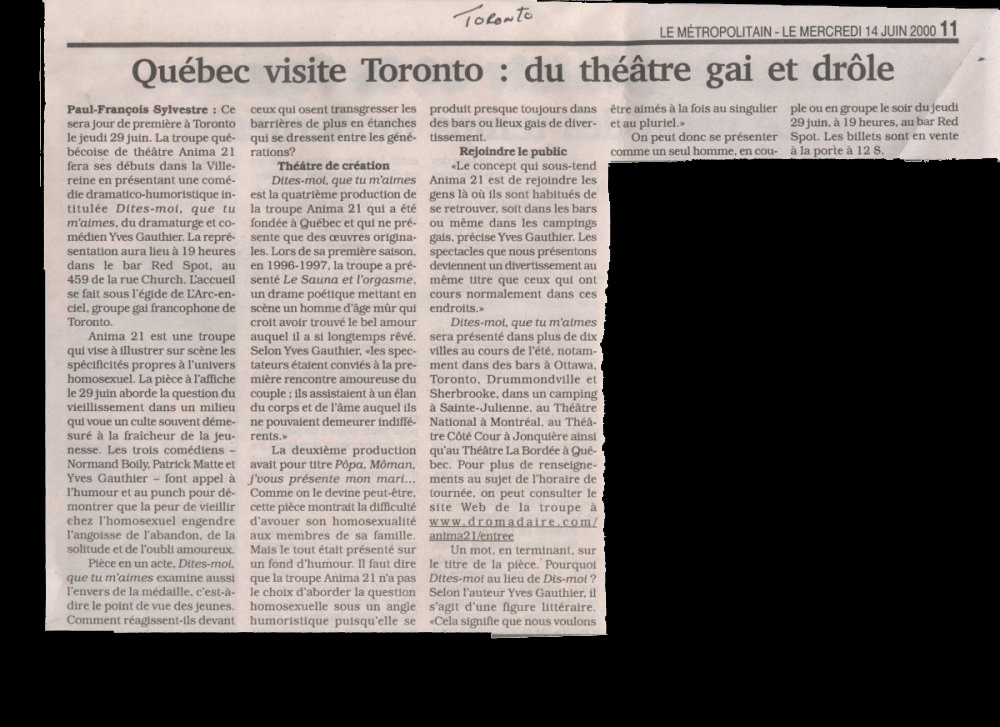 Le M�tropolitain (Juin 2000)